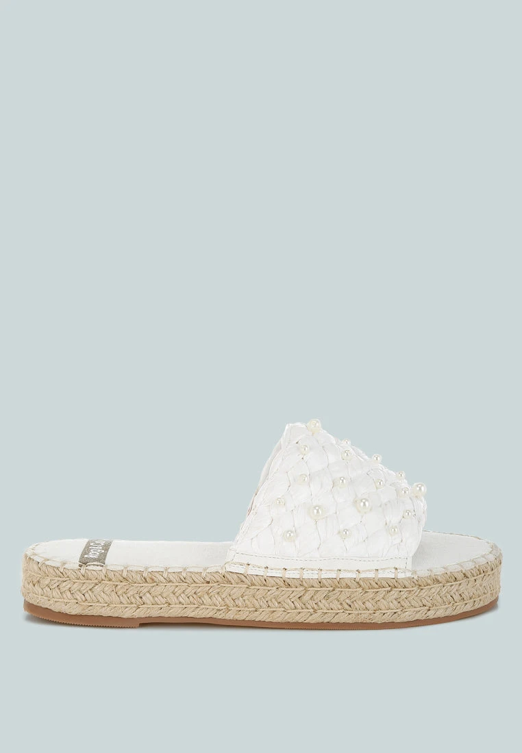 Yakna Pearl Embellished Woven Flats 3 Yakna Pearl Embellished Woven Flats