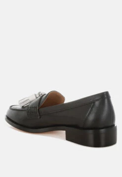 Yelena Real Leather Tassel Loafers -Her Shoe World Yelena Real Leather Tassel Loafers RCSH5387 BLACK 8