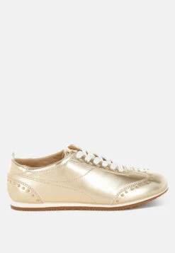 Yorika Studded Metallic Pleather Sneakers