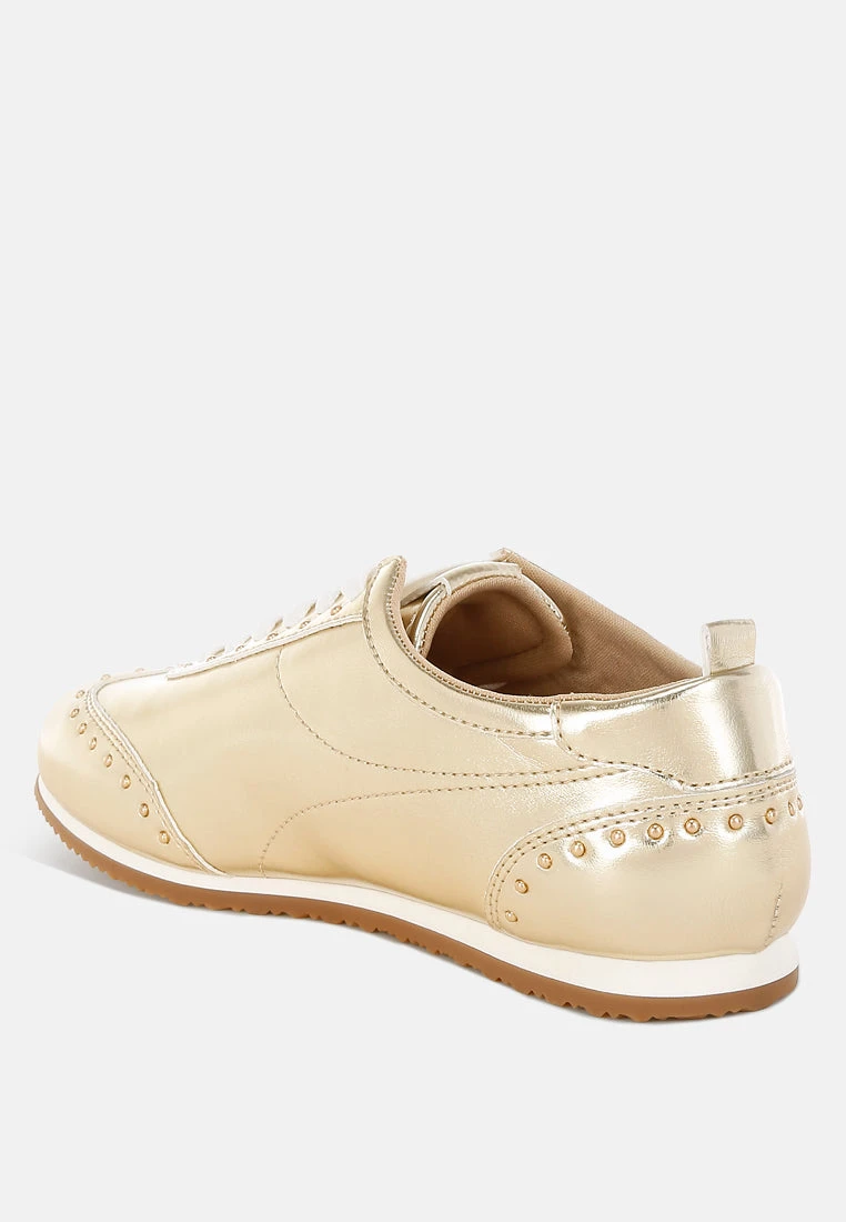 Yorika Studded Metallic Pleather Sneakers 5 Yorika Studded Metallic Pleather Sneakers - Image 3