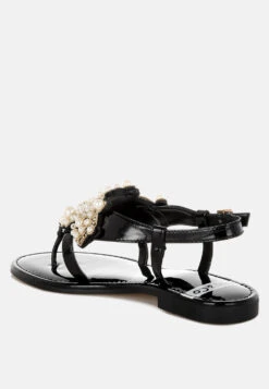 Zalata Pearl Studded Flats -Her Shoe World ZalataPearlStuddedFlatsRCSH5545BLACK 2