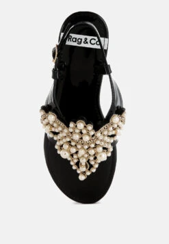 Zalata Pearl Studded Flats -Her Shoe World ZalataPearlStuddedFlatsRCSH5545BLACK 6