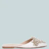 ASTRE Pearl Embellished Shimmer Mules In White -Her Shoe World astrepearlembellishedshimmermules RCSH3110 white 4