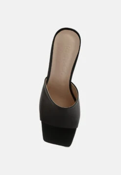 Audriana Black Textured Block Heel Sandals -Her Shoe World audrianatexturedblockheelsandals RCSH4170 Black 6