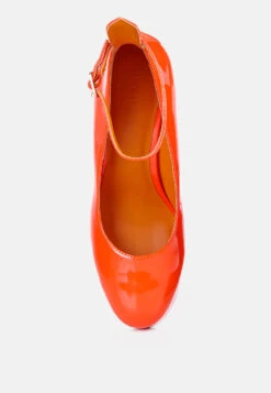 Babe-Heaven Patent Pu Sandals In Orange 13 Babe-Heaven Patent Pu Sandals In Orange -Her Shoe World babeheavenpatentpumaryjanesandalsinOrange RCSH3300Orange 2