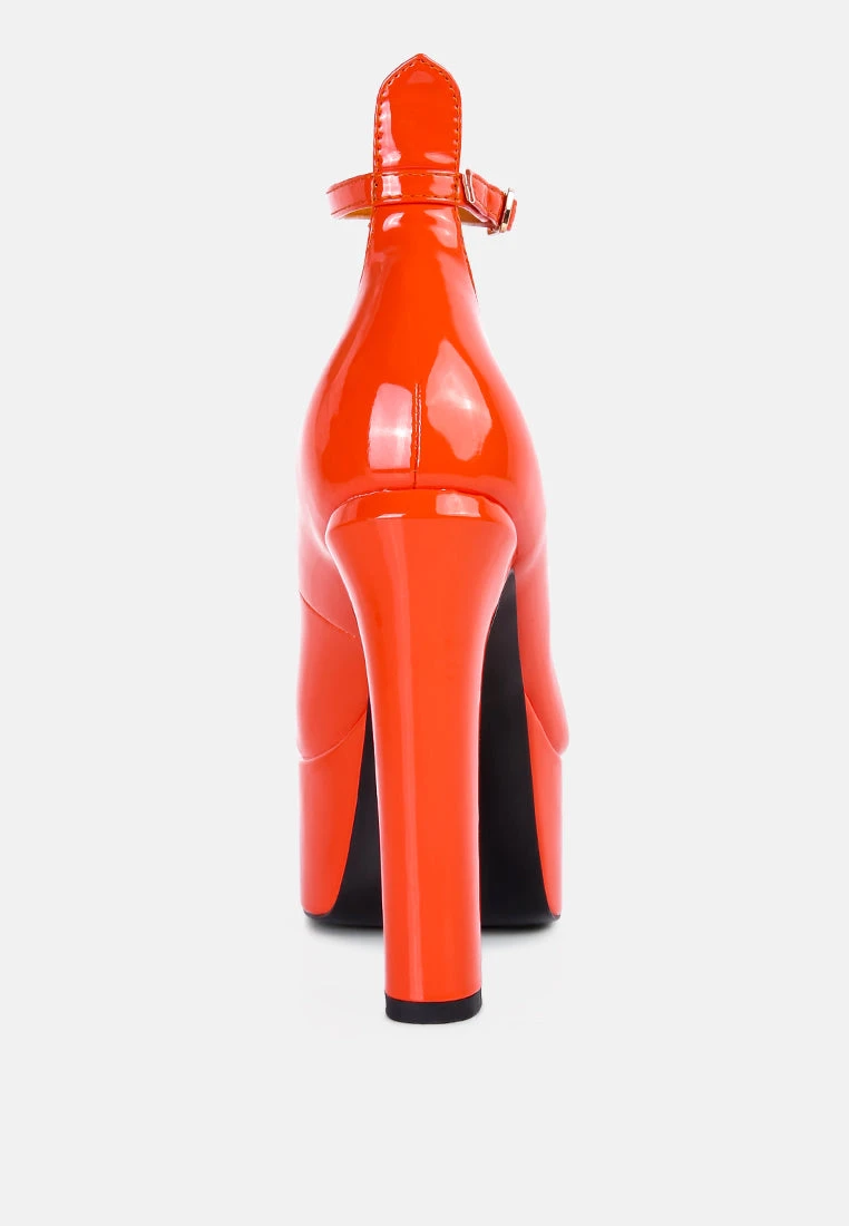 Babe-Heaven Patent Pu Sandals In Orange 7 Babe-Heaven Patent Pu Sandals In Orange - Image 5