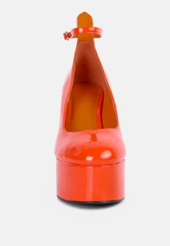 Babe-Heaven Patent Pu Sandals In Orange 10 Babe-Heaven Patent Pu Sandals In Orange -Her Shoe World babeheavenpatentpumaryjanesandalsinOrange RCSH3300Orange 4