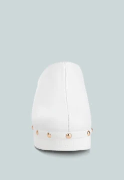 Benji Recycled Leather Clogs 19 Benji Recycled Leather Clogs -Her Shoe World benjirecycledleatherclogs RCSH4774R white 5