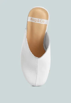 Benji Recycled Leather Clogs 22 Benji Recycled Leather Clogs -Her Shoe World benjirecycledleatherclogs RCSH4774R white 9