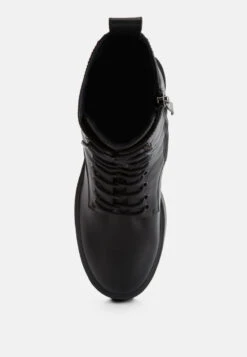 Carmac High Ankle Platform Boots In Black -Her Shoe World carmachighankleplatformboots RCSH4338 black 8