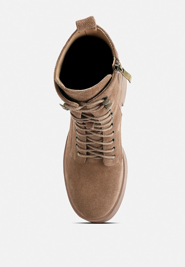 Carmac High Ankle Platform Boots In Tan 5 Carmac High Ankle Platform Boots In Tan - Image 3