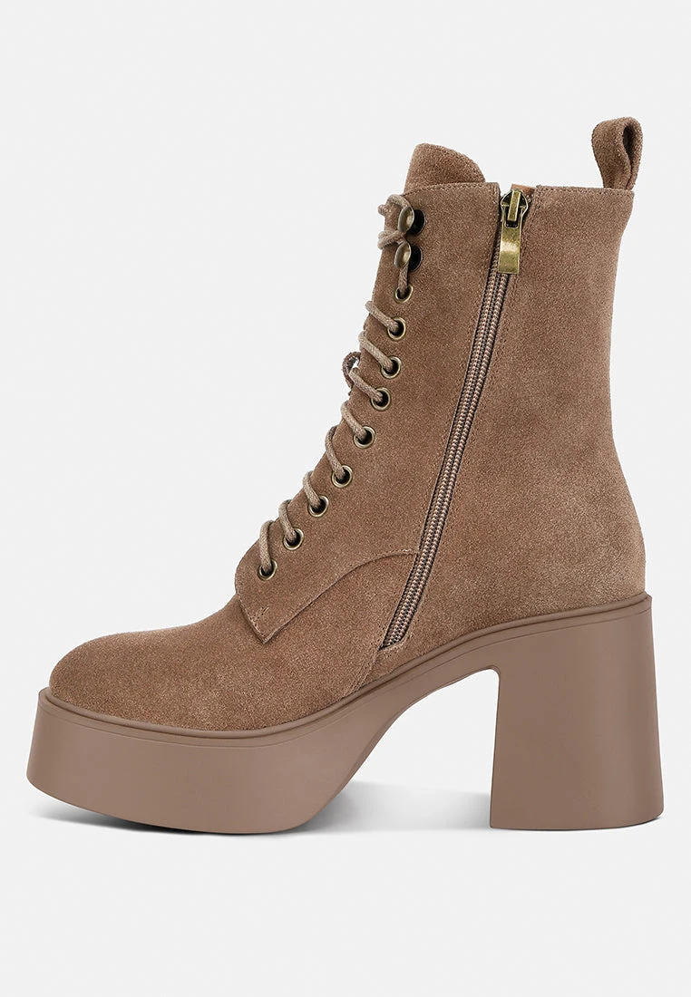 Carmac High Ankle Platform Boots In Tan 6 Carmac High Ankle Platform Boots In Tan - Image 4