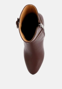 Cobra Buckle Strap Embellished Boots In Brown 13 Cobra Buckle Strap Embellished Boots In Brown -Her Shoe World cobrabucklestrapembellishedboots RCSH4339 brown 7