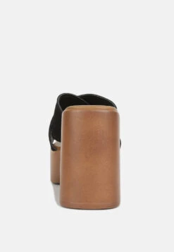 MATRIX Criss Cross Strap Block Heel Sandals In Black -Her Shoe World crisscrossstrapblockheelsandals RCSH4208 black 4