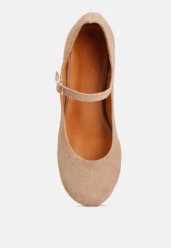 DALLIN Suede Block Heel Mary Janes In Sand -Her Shoe World dallinsuedeblockheelmaryjanes RCSH4369 sand 7