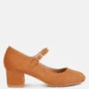 DALLIN Suede Block Heel Mary Janes In Tan 2 DALLIN Suede Block Heel Mary Janes In Tan -Her Shoe World dallinsuedeblockheelmaryjanes RCSH4369 tan 1
