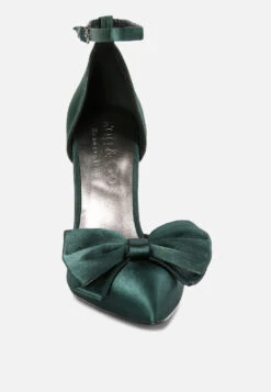 DINGLES Green Bow Embellished Satin Stiletto Sandals 10 DINGLES Green Bow Embellished Satin Stiletto Sandals -Her Shoe World dingleshighheeledsatinbowsandals RCSH3456 Green 2 9c4fd7f5 0f78 439f ac7d 878ac6fe273e