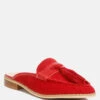 EDMANDA Tassle Detail Leather Mules In Red 2 EDMANDA Tassle Detail Leather Mules In Red -Her Shoe World edmandatassledetailleathermules RCSH4128 red 3