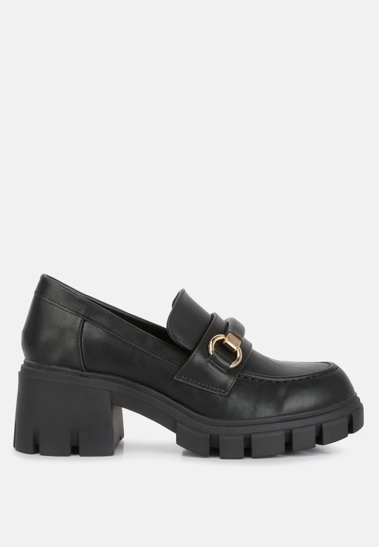 Evangeline Chunky Platform Loafers In Black 5 Evangeline Chunky Platform Loafers In Black - Image 3