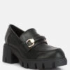 Evangeline Chunky Platform Loafers In Black 1 Evangeline Chunky Platform Loafers In Black -Her Shoe World evangelinechunkyplatformloafers RCSH4262 black 2