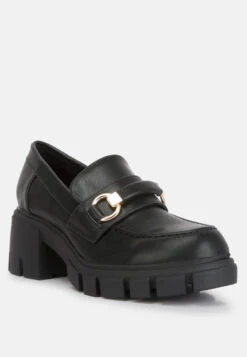 Evangeline Chunky Platform Loafers In Black