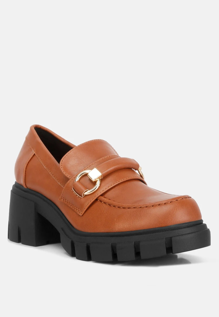 Evangeline Chunky Platform Loafers In Tan 4 Evangeline Chunky Platform Loafers In Tan - Image 2
