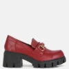 Evangeline Chunky Platform Loafers In Burgundy -Her Shoe World evangelinechunkyplatformloafersinburgundyRCSH4262burgundy 2