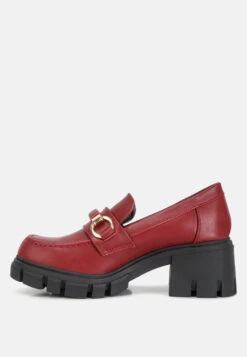 Evangeline Chunky Platform Loafers In Burgundy -Her Shoe World evangelinechunkyplatformloafersinburgundyRCSH4262burgundy 5