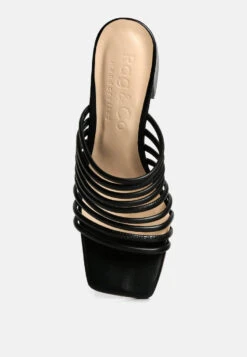 Fairleigh Black Strappy Slip On Sandals 14 Fairleigh Black Strappy Slip On Sandals -Her Shoe World fairleighstrappysliponsandals RCSH4191 Black 7