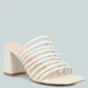 Fairleigh Off White Strappy Slip On Sandals -Her Shoe World fairleighstrappysliponsandals RCSH4191 OffWhite 1
