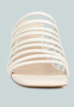 Fairleigh Off White Strappy Slip On Sandals -Her Shoe World fairleighstrappysliponsandals RCSH4191 OffWhite 2