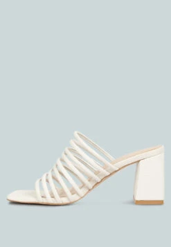 Fairleigh Off White Strappy Slip On Sandals -Her Shoe World fairleighstrappysliponsandals RCSH4191 OffWhite 3