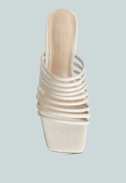 Fairleigh Off White Strappy Slip On Sandals -Her Shoe World fairleighstrappysliponsandals RCSH4191 OffWhite 6