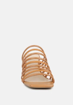 Fairleigh Tan Strappy Slip On Sandals 11 Fairleigh Tan Strappy Slip On Sandals -Her Shoe World fairleighstrappysliponsandals RCSH4191 Tan 4