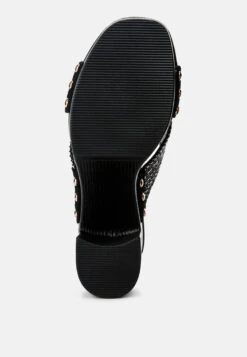 FInley Raffia High Block Heel Clogs In Black 16 FInley Raffia High Block Heel Clogs In Black -Her Shoe World finleyraffiahighblockheelmules RCSH4741 black 9