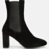Gaven Suede High Ankle Chelsea Boots In Black -Her Shoe World gavensuedehighanklechelseaboots RCSH4340 black 1