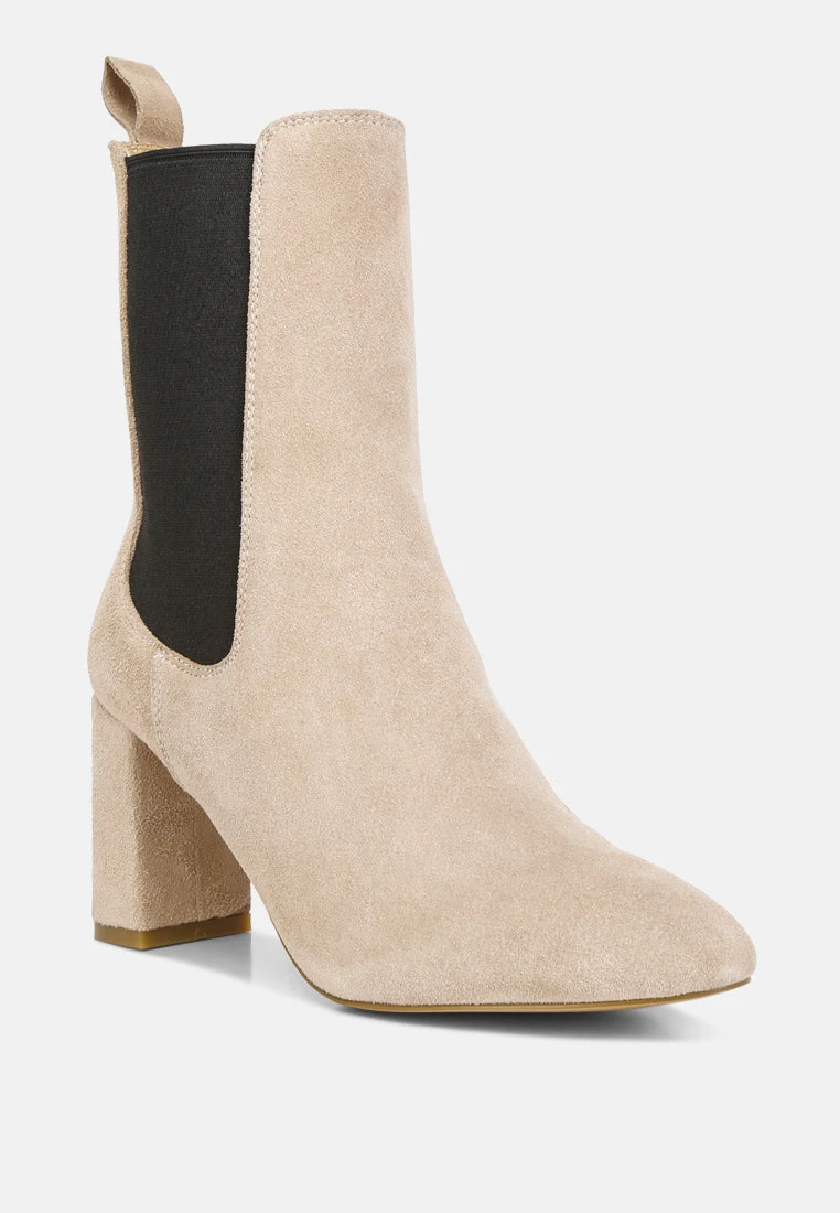 Gaven Suede High Ankle Chelsea Boots In Sand 4 Gaven Suede High Ankle Chelsea Boots In Sand - Image 2