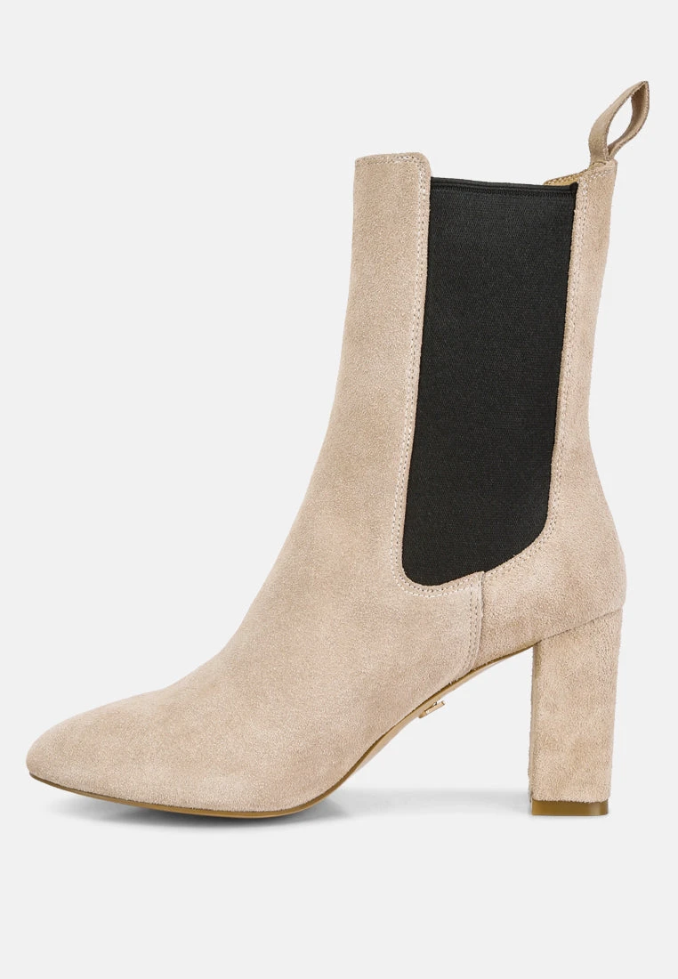 Gaven Suede High Ankle Chelsea Boots In Sand 6 Gaven Suede High Ankle Chelsea Boots In Sand - Image 4