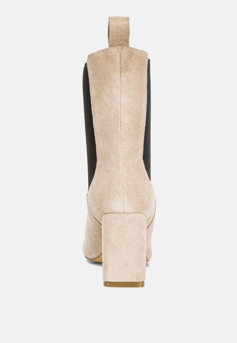 Gaven Suede High Ankle Chelsea Boots In Sand 7 Gaven Suede High Ankle Chelsea Boots In Sand - Image 5