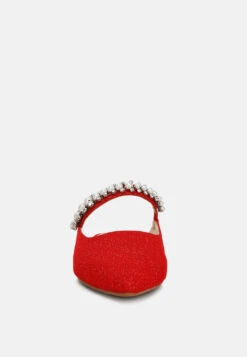 GEODE Pearl Embellished Slip On Mules In Red 14 GEODE Pearl Embellished Slip On Mules In Red -Her Shoe World geodepearlembellishedsliponmules RCSH3111 red 8