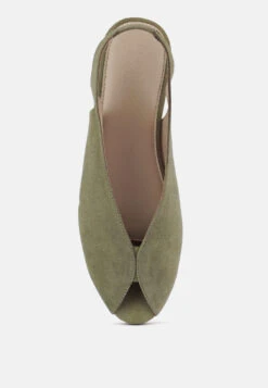GRETCHEN Green Slingback Flat Sandals 14 GRETCHEN Green Slingback Flat Sandals -Her Shoe World gretchenmustardslingbackflatsandals RCSH2032 green 1