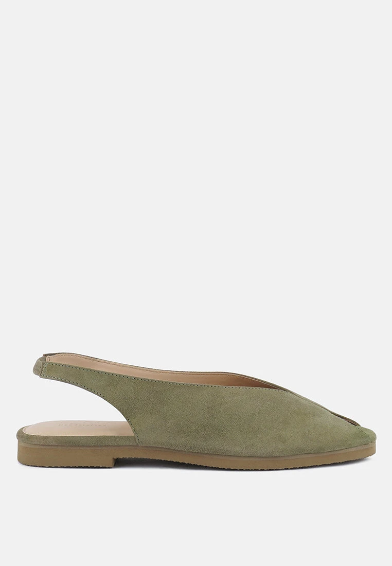 GRETCHEN Green Slingback Flat Sandals 4 GRETCHEN Green Slingback Flat Sandals - Image 2