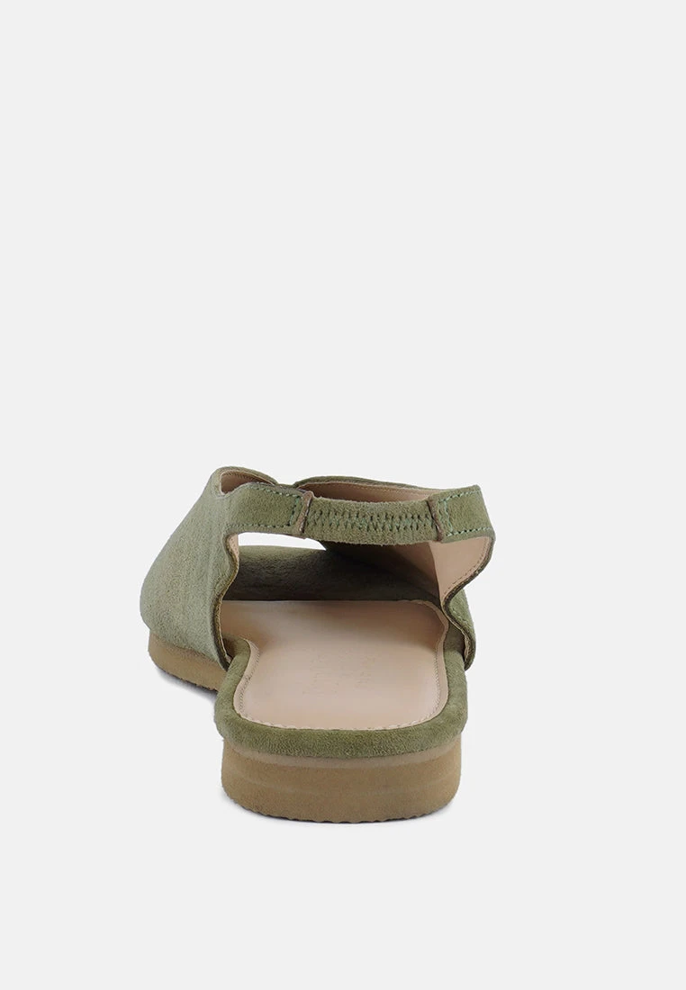 GRETCHEN Green Slingback Flat Sandals 7 GRETCHEN Green Slingback Flat Sandals - Image 5