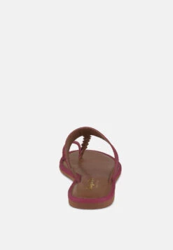 HARRIS Fuchsia Toe Ring Braided Slip Ons -Her Shoe World harrisfuchsiatoeringbraidedslipons RCSH4097 fuchsia 2