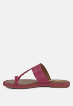 HARRIS Fuchsia Toe Ring Braided Slip Ons -Her Shoe World harrisfuchsiatoeringbraidedslipons RCSH4097 fuchsia 6