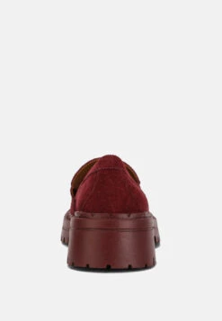 Honora Suede Chunky Loafers In Burgundy -Her Shoe World honorasuedechunkyloafers RCSH4367 burgundy 6