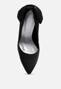 HORNET Black Satin Stiletto Pump Sandals 11 HORNET Black Satin Stiletto Pump Sandals -Her Shoe World hornethighheeledsatinpumpsandalsinBlack RCSH3457 Black 2