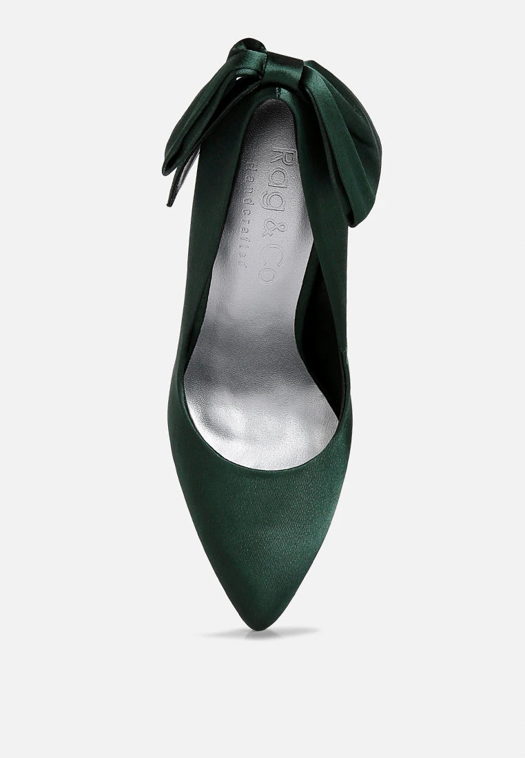 HORNET Green Satin Stiletto Pump Sandals 8 HORNET Green Satin Stiletto Pump Sandals - Image 6