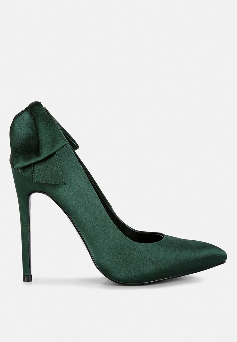 HORNET Green Satin Stiletto Pump Sandals 4 HORNET Green Satin Stiletto Pump Sandals - Image 2