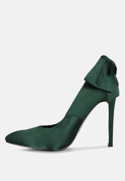 HORNET Green Satin Stiletto Pump Sandals 11 HORNET Green Satin Stiletto Pump Sandals -Her Shoe World hornethighheeledsatinpumpsandalsinGreen RCSH3457 Green 5